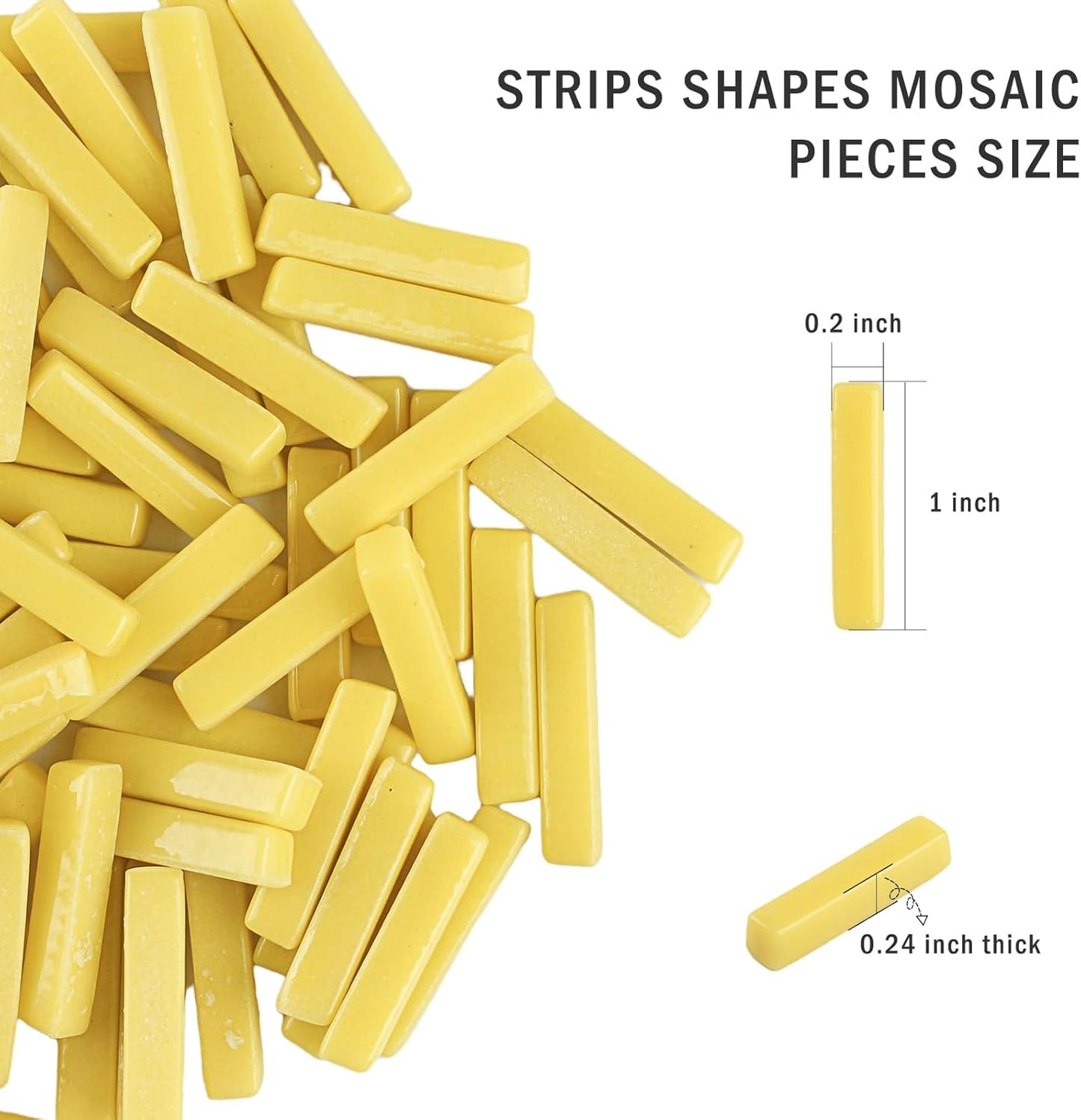 Strips Mosaic Tiles for Crafts Bulk,150g Yellow Mosaic Glass Pieces for Crafts DIY Spring Mosaic Art Decor,Mosaic Kit Supplies