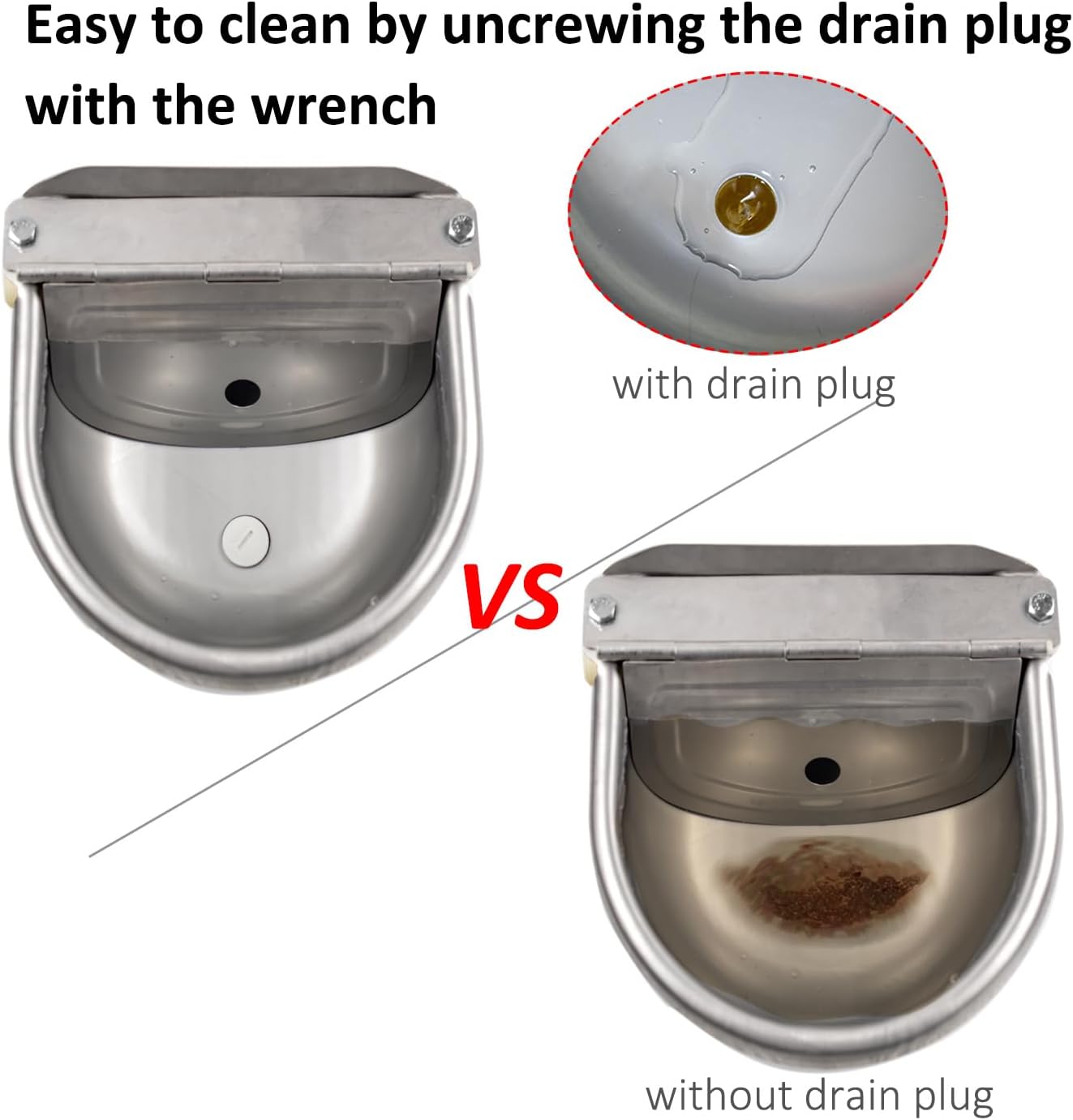 Automatic Dog Water Bowl Dispenser Large Size Pet Waterer Feeder Stainless-Steel Water Trough for Poultry and Small Livestock