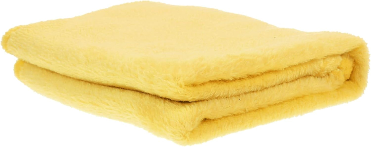 27.5x19.6 in Yellow Dog Blanket for Small Dogs & Puppies, Calming Flannel Pet Throw, Support Sleep Cover for Cat Bed Crate Carrier