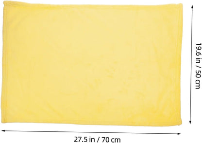 27.5x19.6 in Yellow Dog Blanket for Small Dogs & Puppies, Calming Flannel Pet Throw, Support Sleep Cover for Cat Bed Crate Carrier