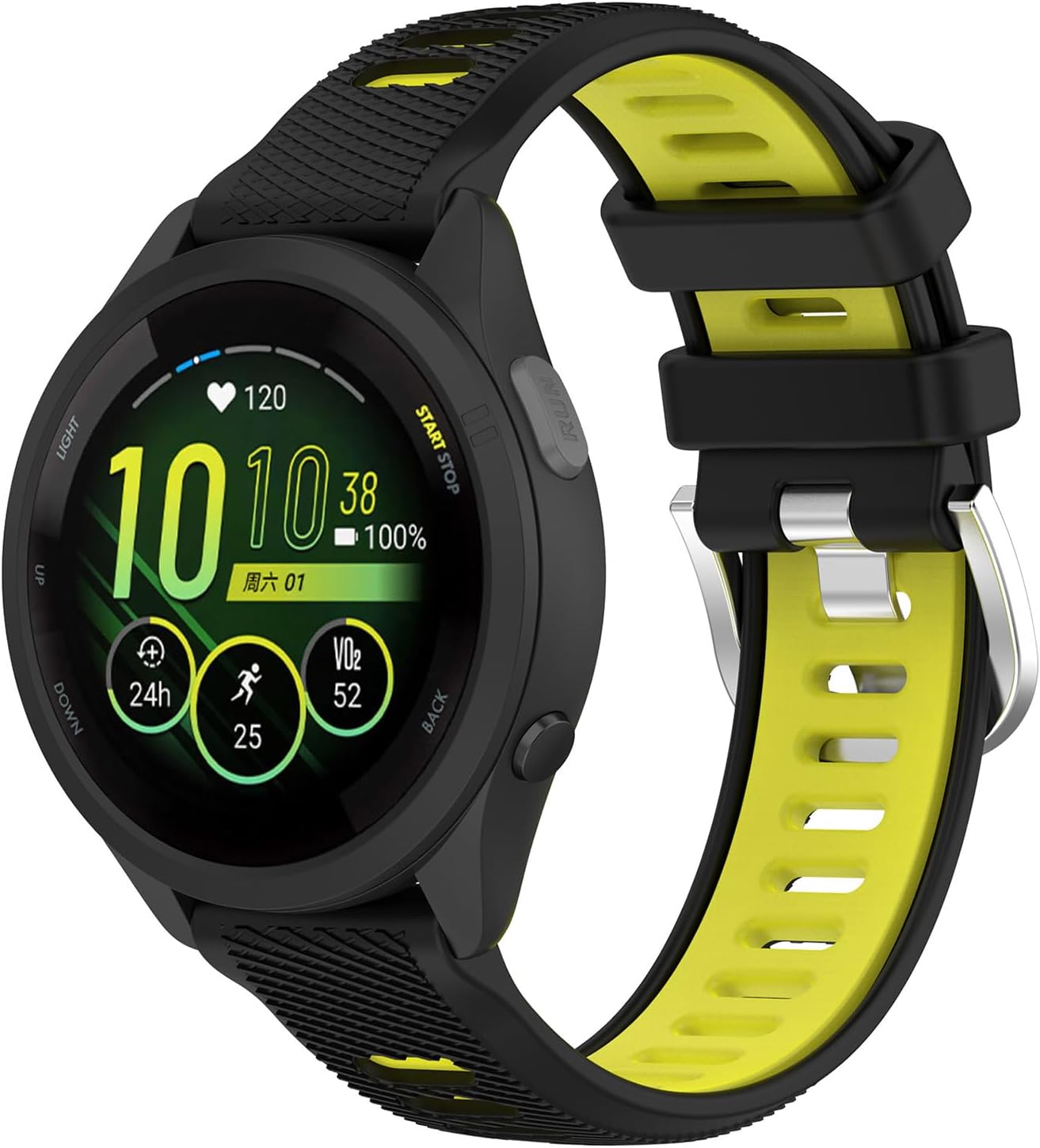 for Garmin Venu 3S Bands,18mm Double Color Soft Silicone Replacement Strap for Garmin Forerunner 265S 255S/Vivoactive 4S