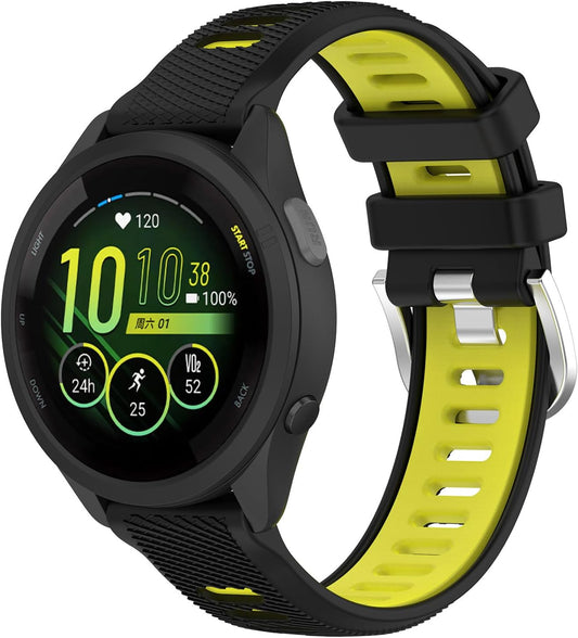 for Garmin Venu 3S Bands,18mm Double Color Soft Silicone Replacement Strap for Garmin Forerunner 265S 255S/Vivoactive 4S