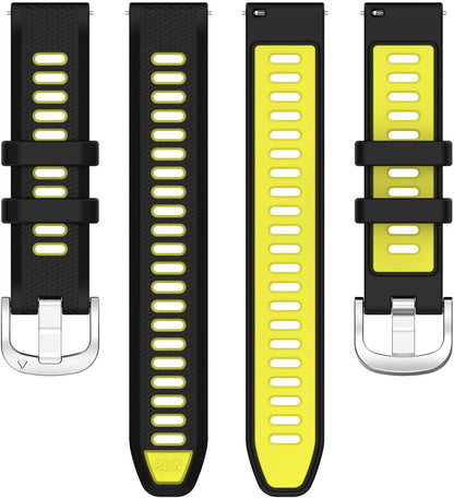 for Garmin Venu 3S Bands,18mm Double Color Soft Silicone Replacement Strap for Garmin Forerunner 265S 255S/Vivoactive 4S
