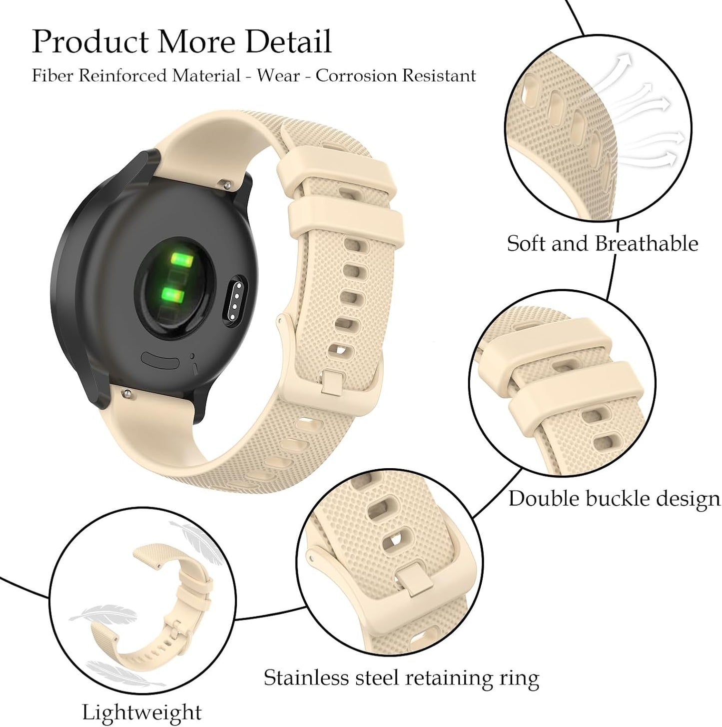 Watch Band Compatible with Garmin Venu 4 45mm (22mm) / Venu 4 41mm (18mm) | Venu 3/2/Forerunner 265 (22mm), Quick Replacement Wristband Strap for Venu 3S/2S (18mm) Silicone Replacement for Women Men