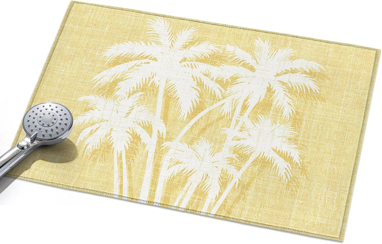 Coastal Tropical Area Rugs for Living Room 2x3ft Non-Slip Rectangle Carpet Summer Palm Trees Silhouettes Light Yellow Washable Entryway Indoor Floor Rugs for Bedroom Dining Room Office Home Decor