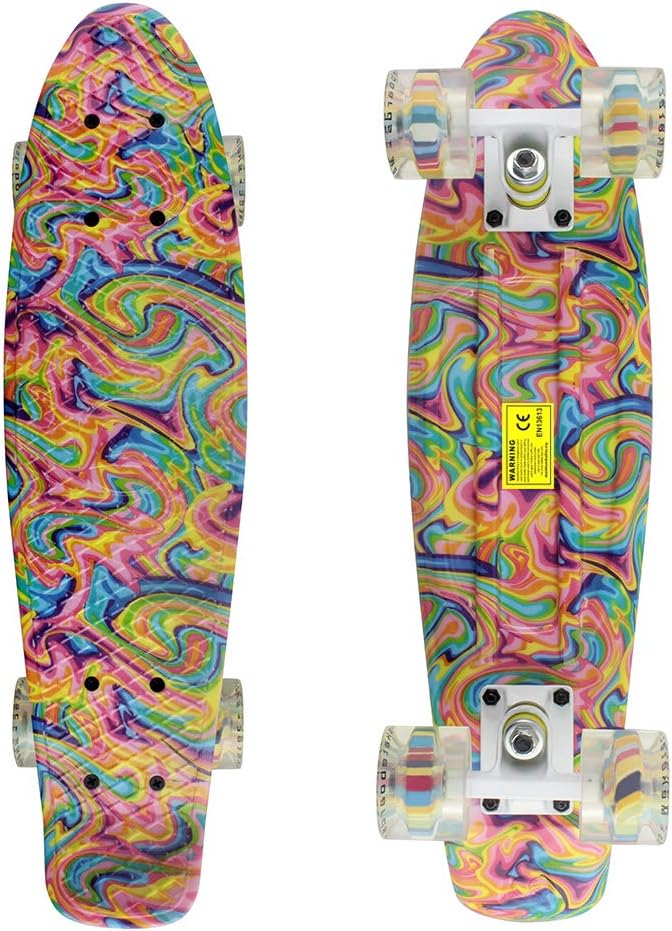 Skateboards Complete 22 Inch Mini Cruiser Retro | Kids, Boys, Youths, Beginners