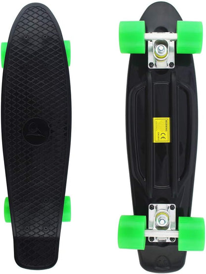 Skateboards Complete 22 Inch Mini Cruiser Retro | Kids, Boys, Youths, Beginners