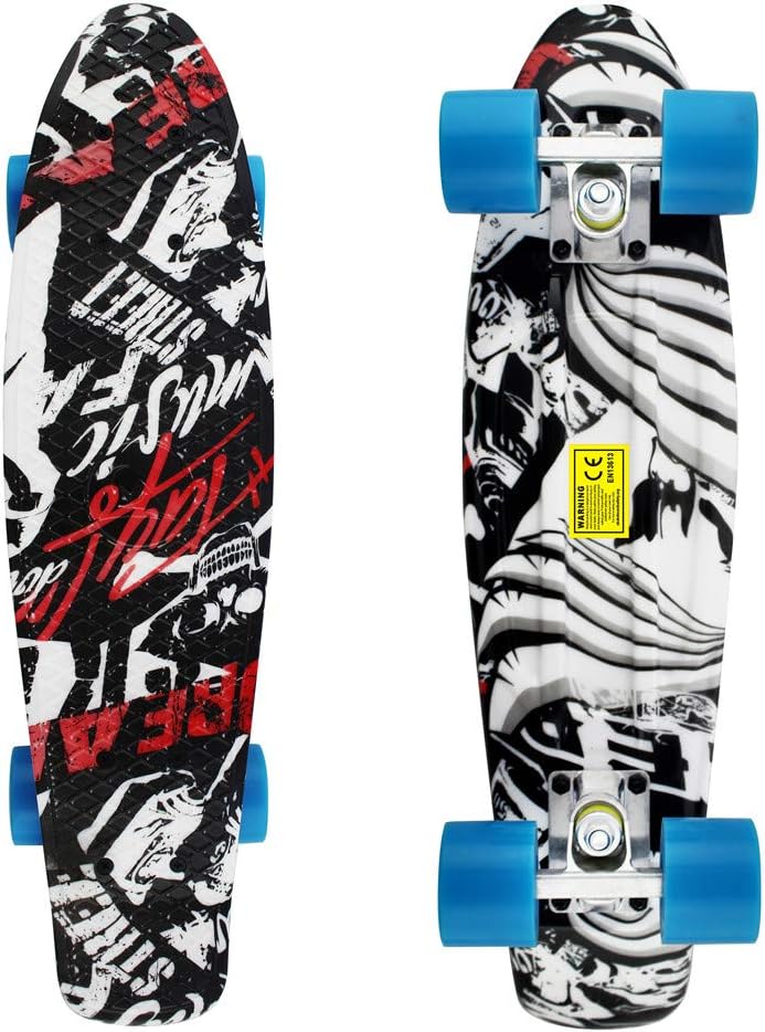 Skateboards Complete 22 Inch Mini Cruiser Retro | Kids, Boys, Youths, Beginners