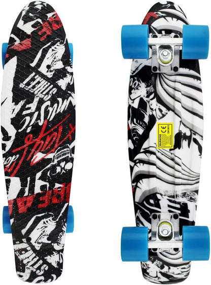 Skateboards Complete 22 Inch Mini Cruiser Retro | Kids, Boys, Youths, Beginners
