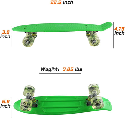 Skateboards Complete 22 Inch Mini Cruiser Retro | Kids, Boys, Youths, Beginners