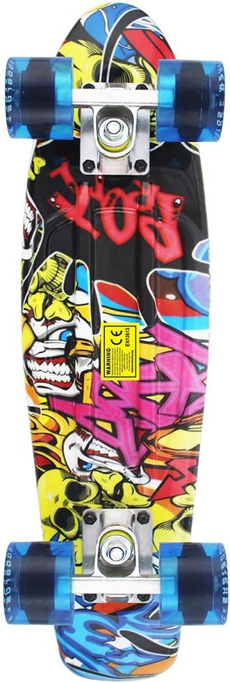 Skateboards Complete 22 Inch Mini Cruiser Retro | Kids, Boys, Youths, Beginners