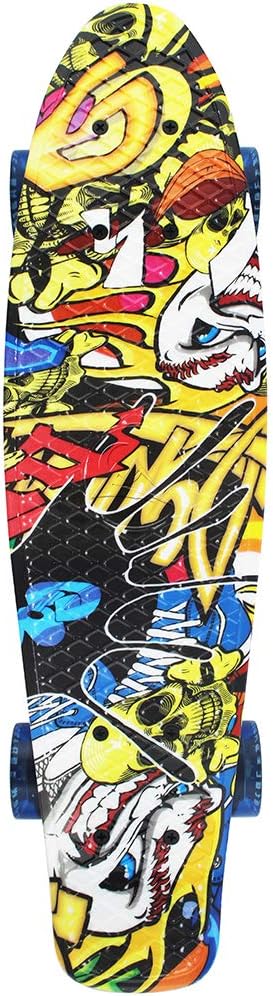 Skateboards Complete 22 Inch Mini Cruiser Retro | Kids, Boys, Youths, Beginners