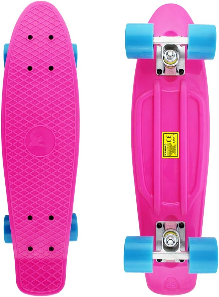 Skateboards Complete 22 Inch Mini Cruiser Retro | Kids, Boys, Youths, Beginners