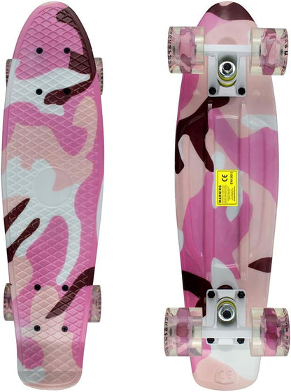 Skateboards Complete 22 Inch Mini Cruiser Retro | Kids, Boys, Youths, Beginners