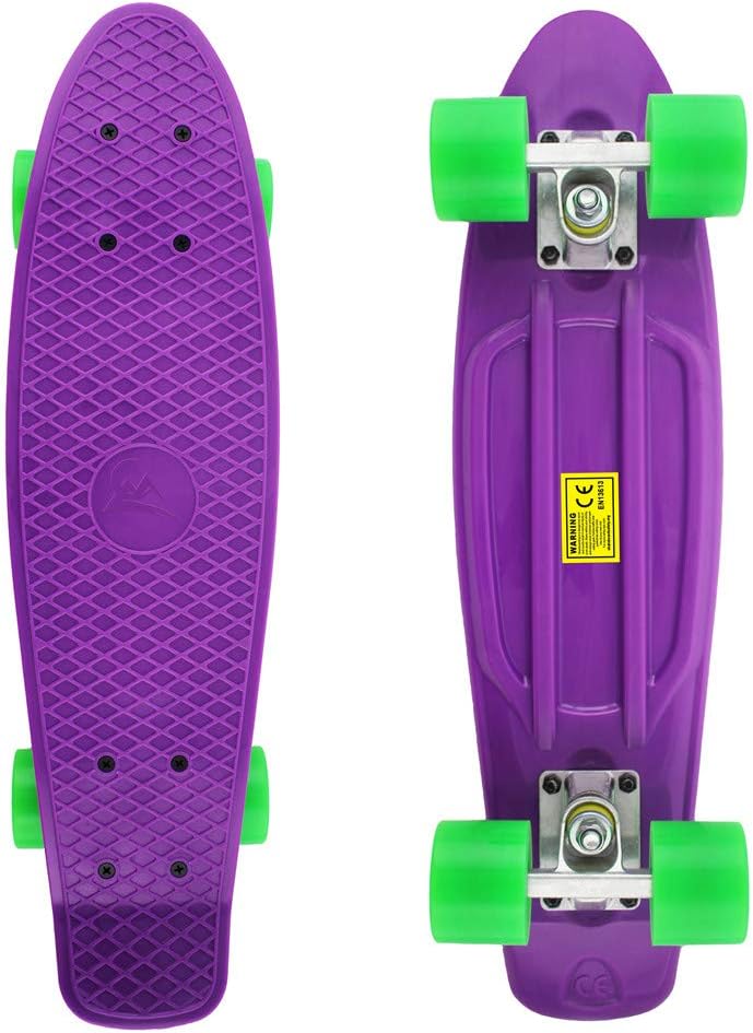 Skateboards Complete 22 Inch Mini Cruiser Retro | Kids, Boys, Youths, Beginners