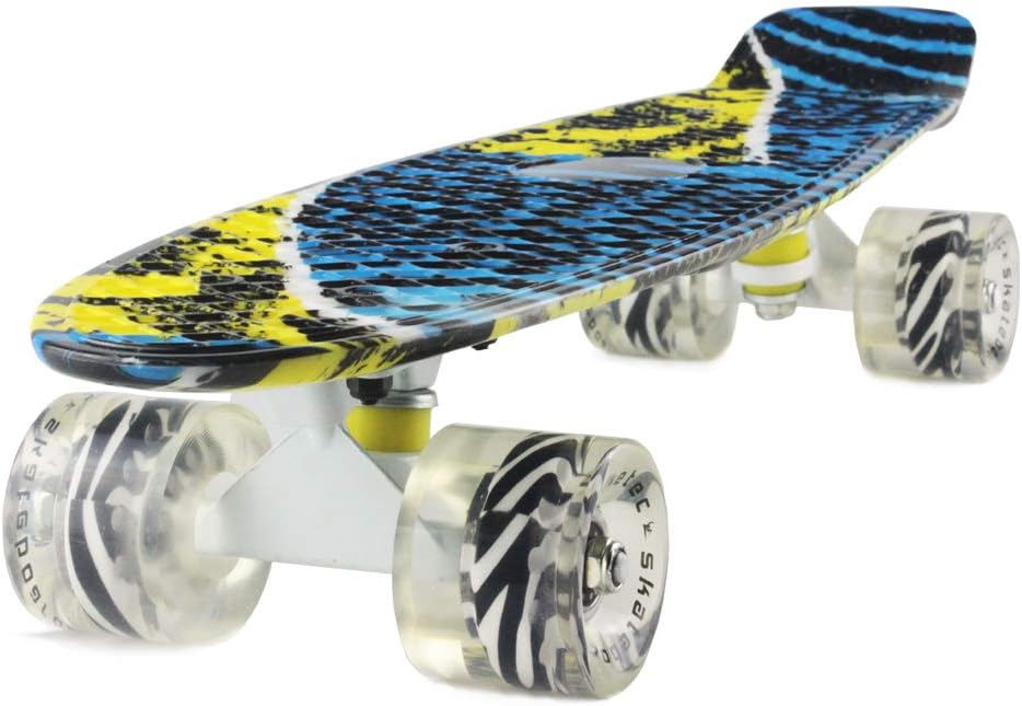Skateboards Complete 22 Inch Mini Cruiser Retro | Kids, Boys, Youths, Beginners