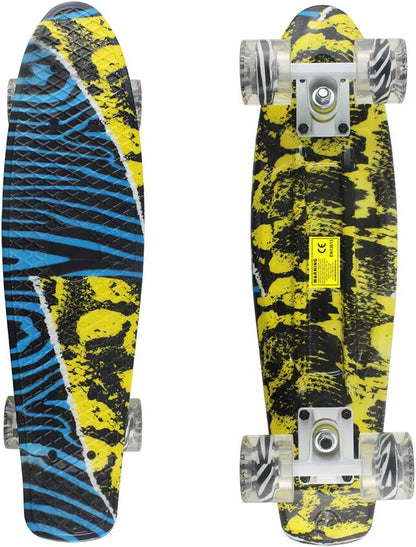 Skateboards Complete 22 Inch Mini Cruiser Retro | Kids, Boys, Youths, Beginners