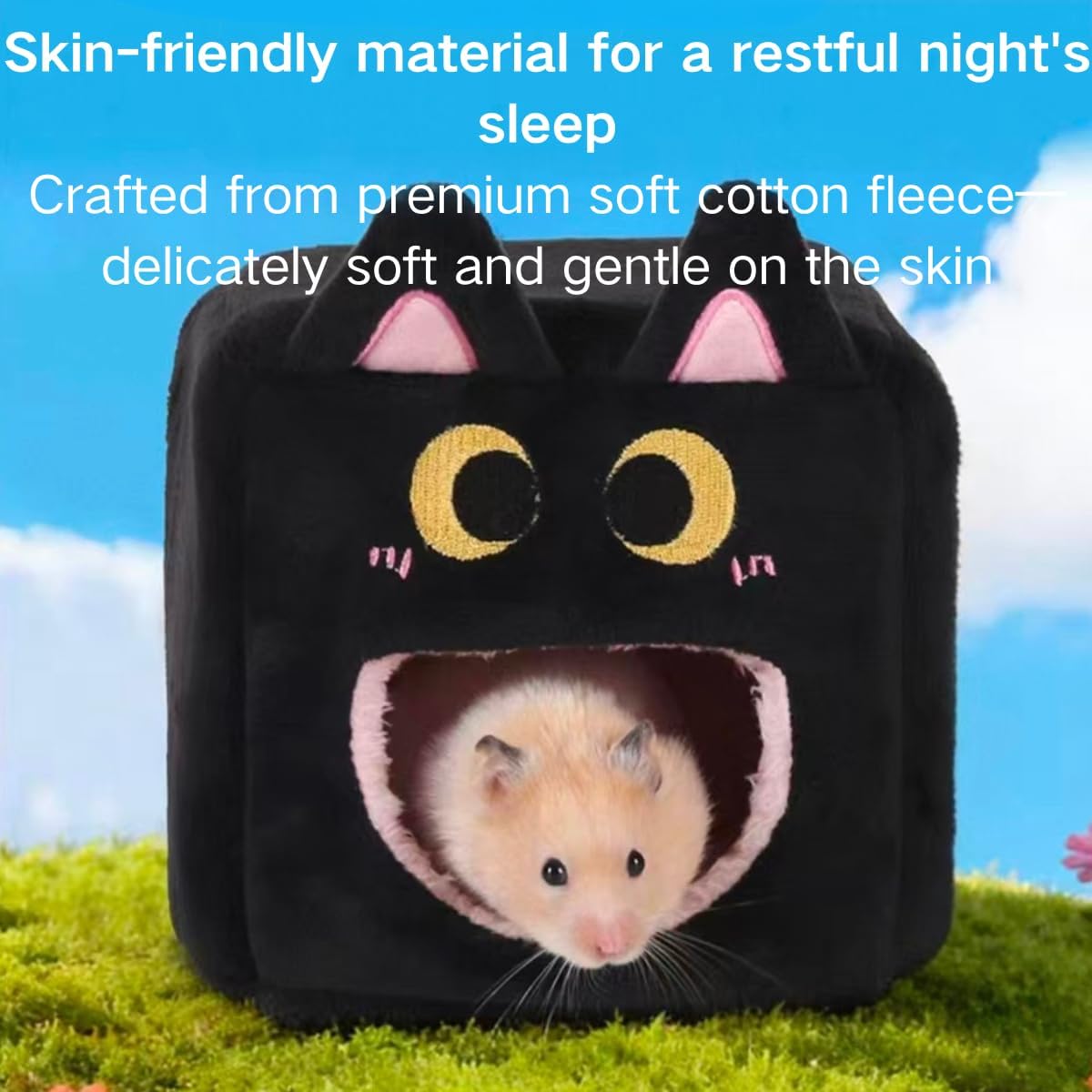 Hamster Warm Bed House Fleece Hut Cute Toy Nest Hideout for Mini Small Animal Mice, Sugar Glider, Dwarf Hamster, Fancy Rat (Yellow,Small)