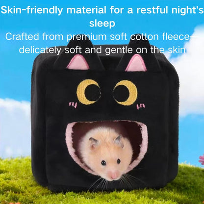 Hamster Warm Bed House Fleece Hut Cute Toy Nest Hideout for Mini Small Animal Mice, Sugar Glider, Dwarf Hamster, Fancy Rat (Yellow,Small)