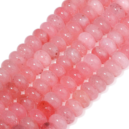 5x8mm Natural Green Lemon Jade Stone Rondelle Beads, 75PCS Spacer Round Loose Abacus Beads for Jewelry Making, Gemstone for Bracelet Necklace Earrings, Arts and Crafts - Colors A