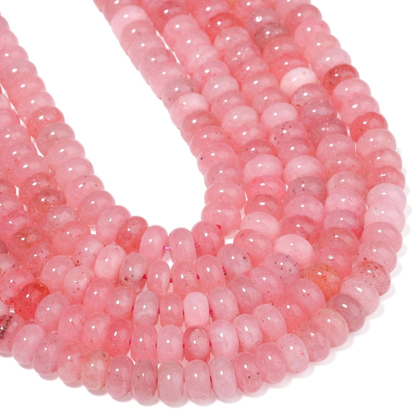 5x8mm Natural Green Lemon Jade Stone Rondelle Beads, 75PCS Spacer Round Loose Abacus Beads for Jewelry Making, Gemstone for Bracelet Necklace Earrings, Arts and Crafts - Colors A