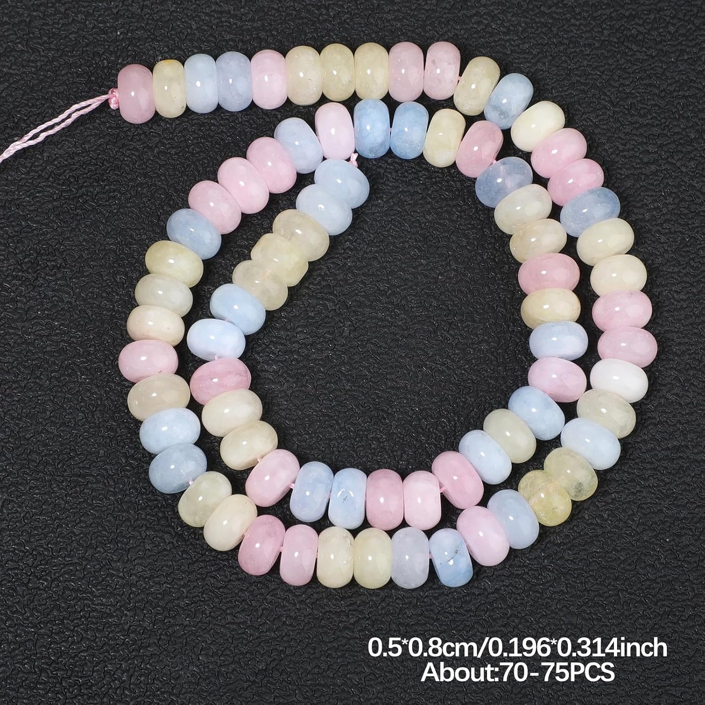 5x8mm Natural Green Lemon Jade Stone Rondelle Beads, 75PCS Spacer Round Loose Abacus Beads for Jewelry Making, Gemstone for Bracelet Necklace Earrings, Arts and Crafts - Colors A