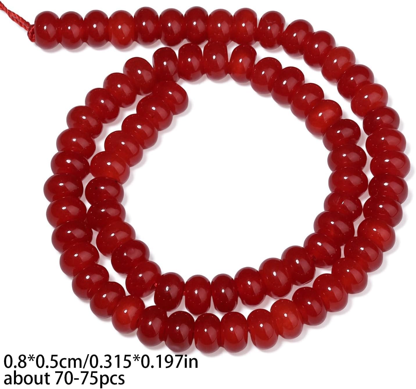 5x8mm Natural Green Lemon Jade Stone Rondelle Beads, 75PCS Spacer Round Loose Abacus Beads for Jewelry Making, Gemstone for Bracelet Necklace Earrings, Arts and Crafts - Colors A