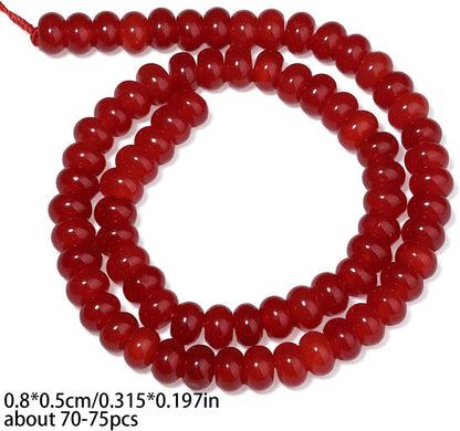 5x8mm Natural Green Lemon Jade Stone Rondelle Beads, 75PCS Spacer Round Loose Abacus Beads for Jewelry Making, Gemstone for Bracelet Necklace Earrings, Arts and Crafts - Colors A