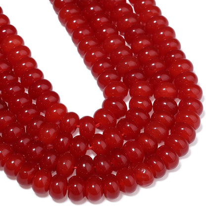 5x8mm Natural Green Lemon Jade Stone Rondelle Beads, 75PCS Spacer Round Loose Abacus Beads for Jewelry Making, Gemstone for Bracelet Necklace Earrings, Arts and Crafts - Colors A