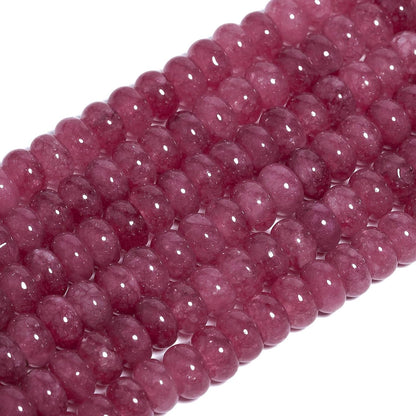 5x8mm Natural Green Lemon Jade Stone Rondelle Beads, 75PCS Spacer Round Loose Abacus Beads for Jewelry Making, Gemstone for Bracelet Necklace Earrings, Arts and Crafts - Colors A