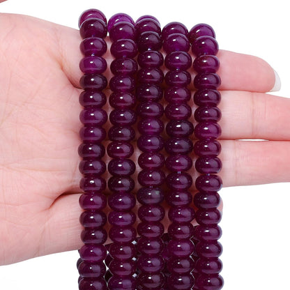 5x8mm Natural Green Lemon Jade Stone Rondelle Beads, 75PCS Spacer Round Loose Abacus Beads for Jewelry Making, Gemstone for Bracelet Necklace Earrings, Arts and Crafts - Colors A