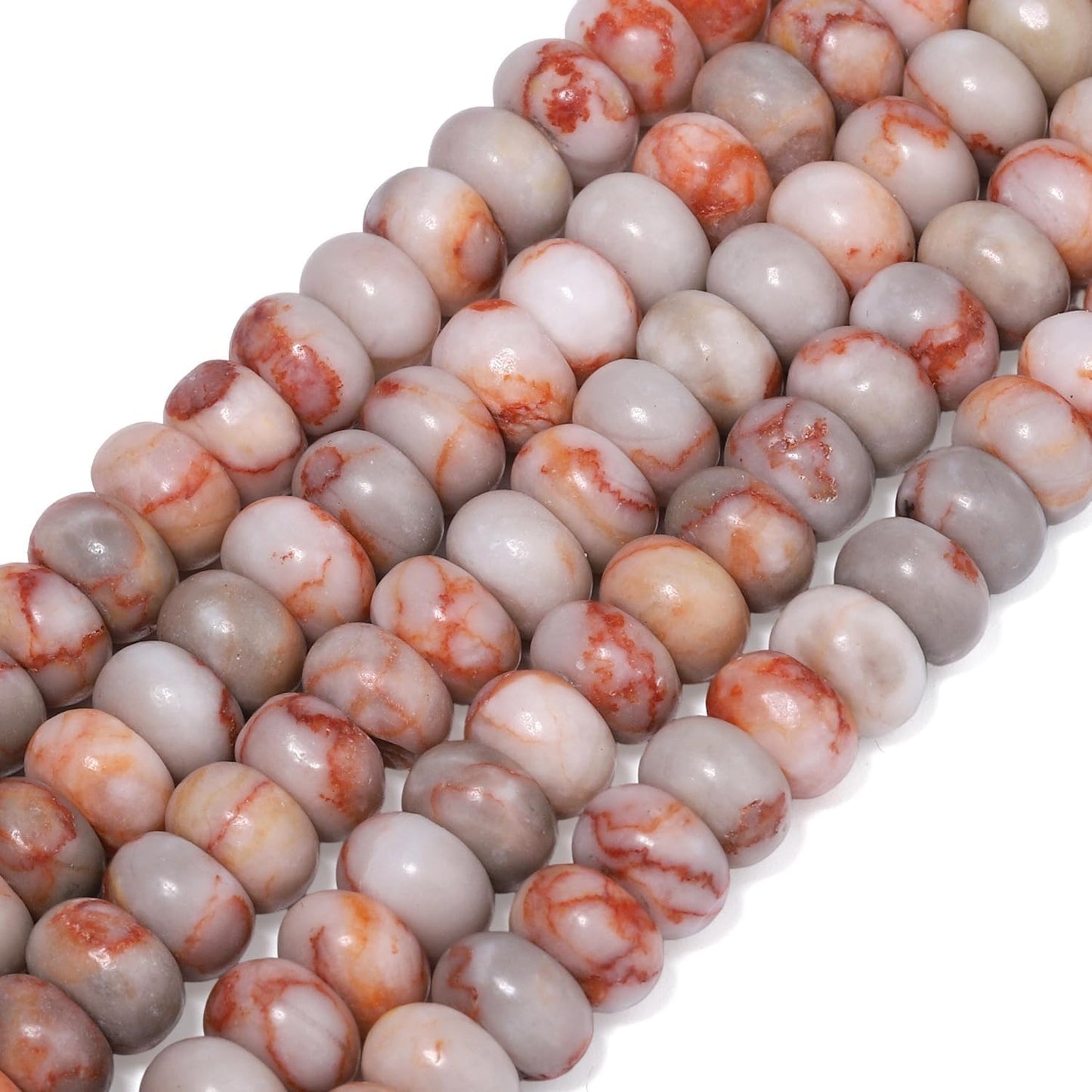 5x8mm Natural Green Lemon Jade Stone Rondelle Beads, 75PCS Spacer Round Loose Abacus Beads for Jewelry Making, Gemstone for Bracelet Necklace Earrings, Arts and Crafts - Colors A