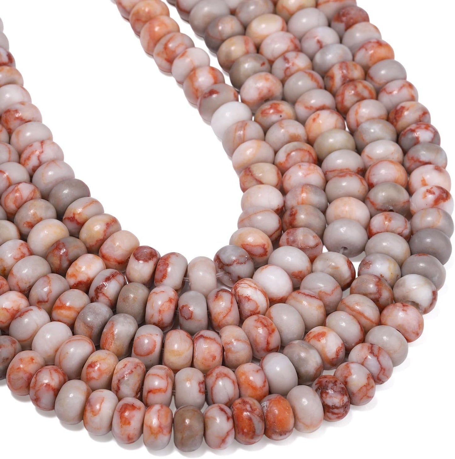 5x8mm Natural Green Lemon Jade Stone Rondelle Beads, 75PCS Spacer Round Loose Abacus Beads for Jewelry Making, Gemstone for Bracelet Necklace Earrings, Arts and Crafts - Colors A