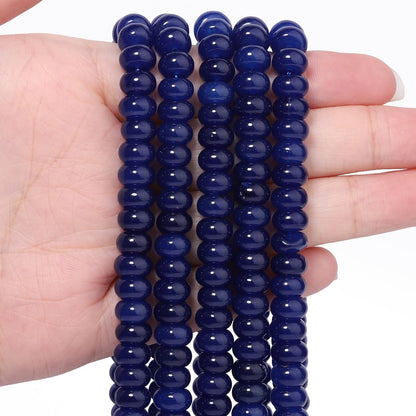 5x8mm Natural Green Lemon Jade Stone Rondelle Beads, 75PCS Spacer Round Loose Abacus Beads for Jewelry Making, Gemstone for Bracelet Necklace Earrings, Arts and Crafts - Colors A