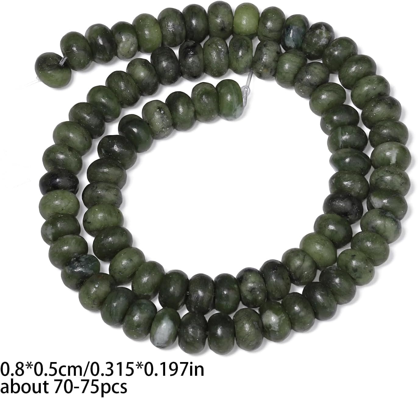 5x8mm Natural Green Lemon Jade Stone Rondelle Beads, 75PCS Spacer Round Loose Abacus Beads for Jewelry Making, Gemstone for Bracelet Necklace Earrings, Arts and Crafts - Colors A