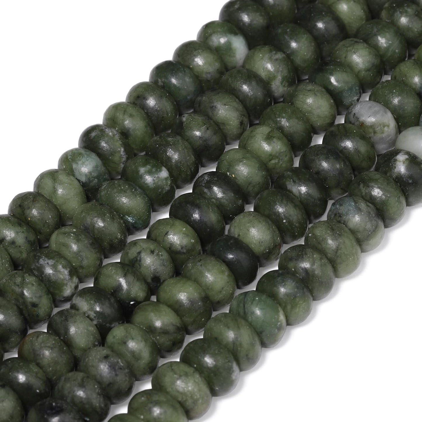 5x8mm Natural Green Lemon Jade Stone Rondelle Beads, 75PCS Spacer Round Loose Abacus Beads for Jewelry Making, Gemstone for Bracelet Necklace Earrings, Arts and Crafts - Colors A