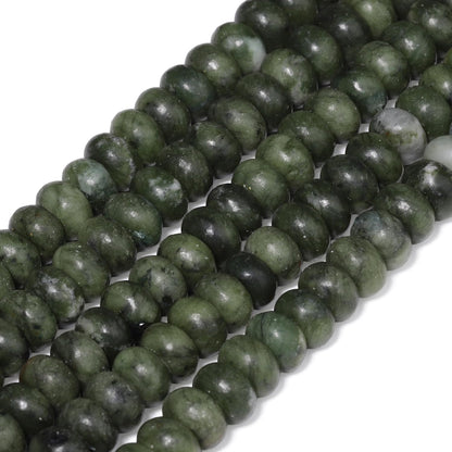 5x8mm Natural Green Lemon Jade Stone Rondelle Beads, 75PCS Spacer Round Loose Abacus Beads for Jewelry Making, Gemstone for Bracelet Necklace Earrings, Arts and Crafts - Colors A