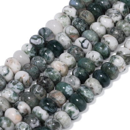 5x8mm Natural Green Lemon Jade Stone Rondelle Beads, 75PCS Spacer Round Loose Abacus Beads for Jewelry Making, Gemstone for Bracelet Necklace Earrings, Arts and Crafts - Colors A