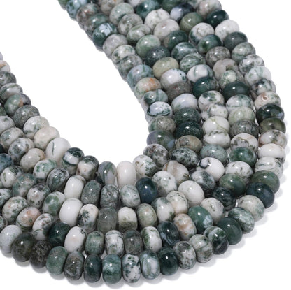 5x8mm Natural Green Lemon Jade Stone Rondelle Beads, 75PCS Spacer Round Loose Abacus Beads for Jewelry Making, Gemstone for Bracelet Necklace Earrings, Arts and Crafts - Colors A