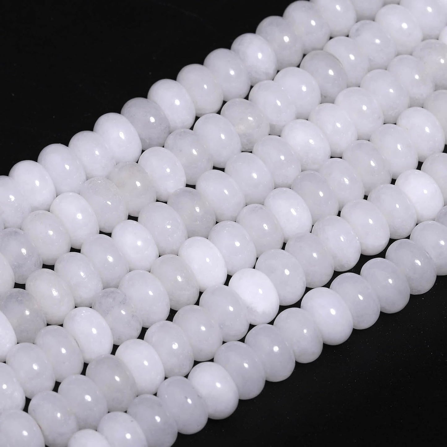 5x8mm Natural Green Lemon Jade Stone Rondelle Beads, 75PCS Spacer Round Loose Abacus Beads for Jewelry Making, Gemstone for Bracelet Necklace Earrings, Arts and Crafts - Colors A