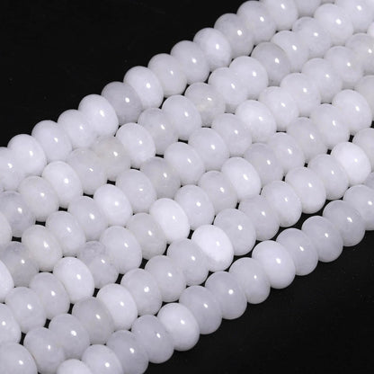 5x8mm Natural Green Lemon Jade Stone Rondelle Beads, 75PCS Spacer Round Loose Abacus Beads for Jewelry Making, Gemstone for Bracelet Necklace Earrings, Arts and Crafts - Colors A