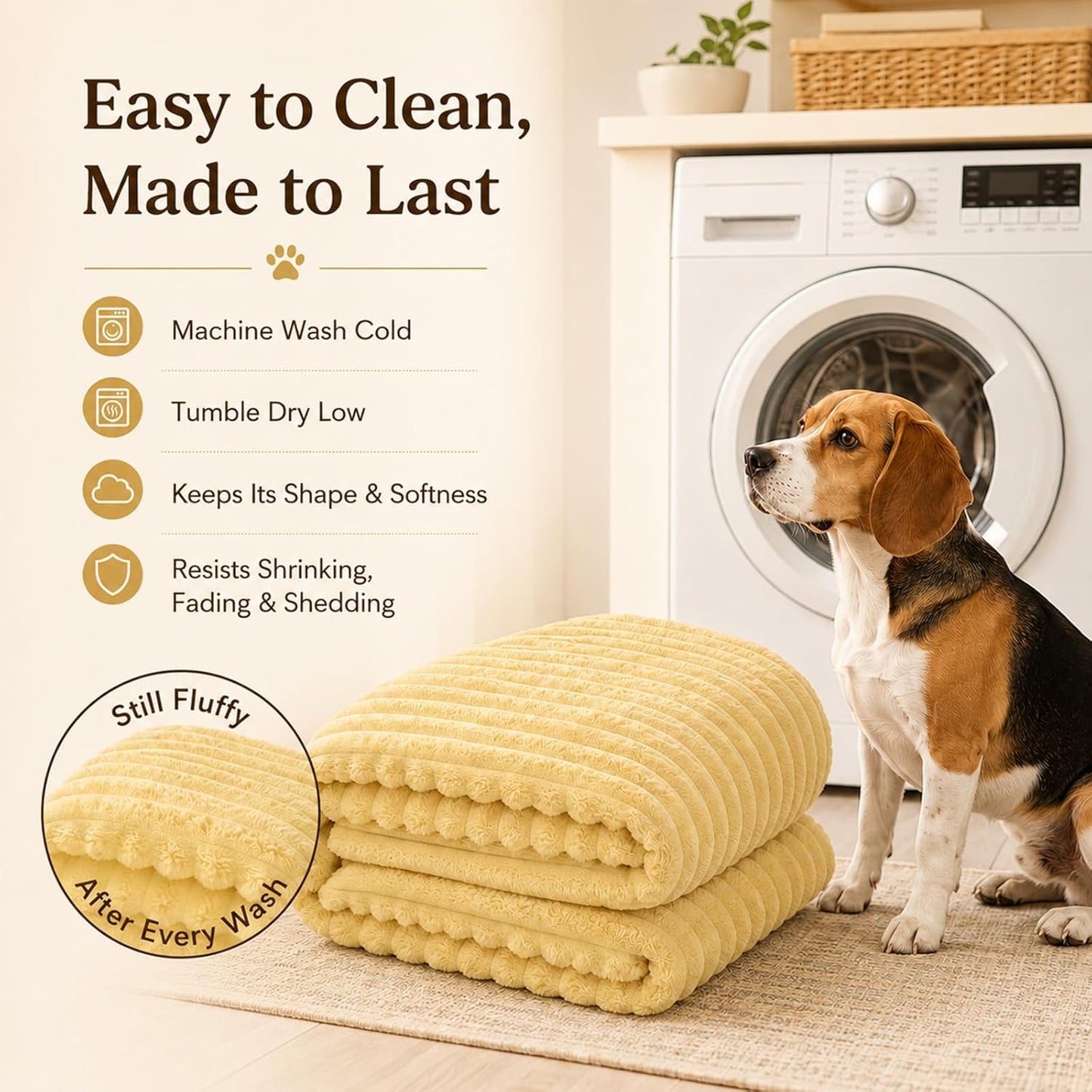 Emotional Support Blanket Yellow, Security Blanket, Calming Dog Blanket, Rabbit Hair Plush, Designed for Pets, Soft and Comfortable for Indoors Sofa, Kennel (Yellow, 27.56 * 39.37")