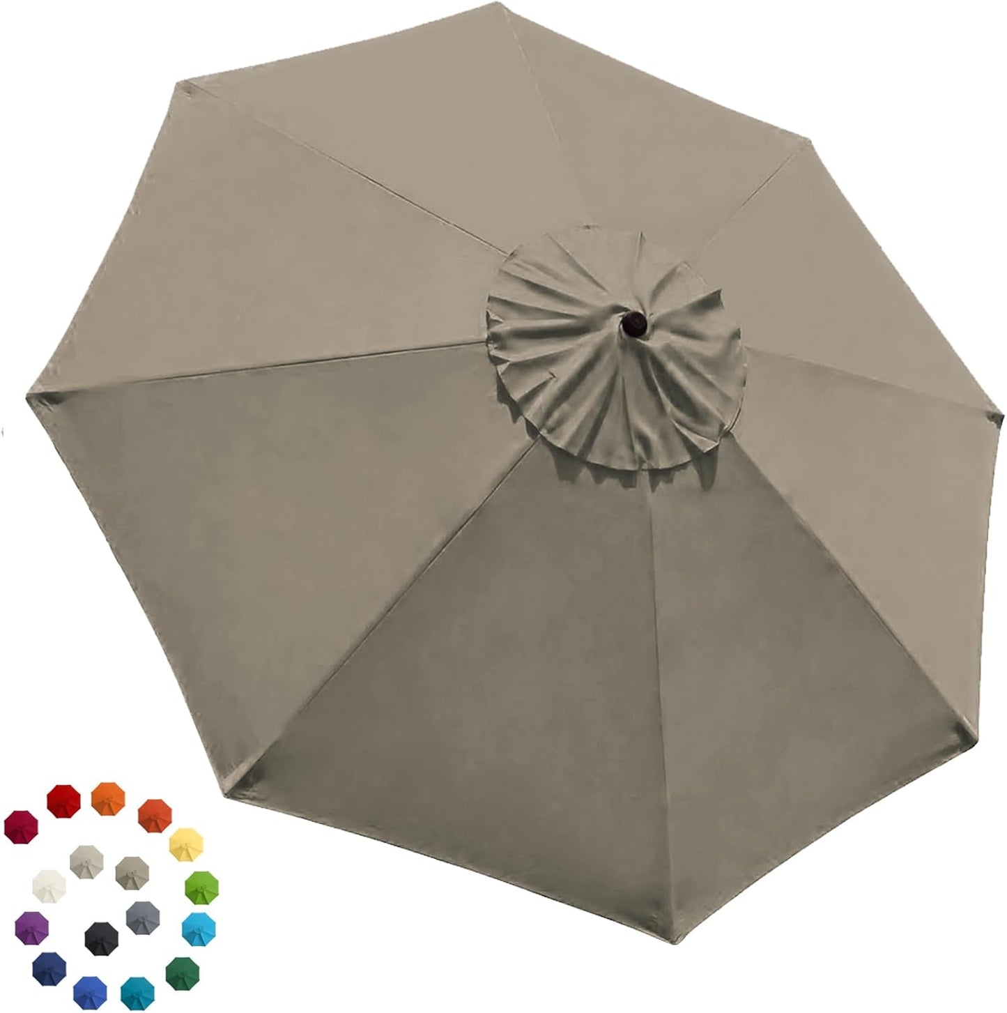 USA 9FT Patio Umbrella Replacement Covers 8 Ribs Market Umbrella Canopy Cover (CANOPY ONLY) (Khaki)
