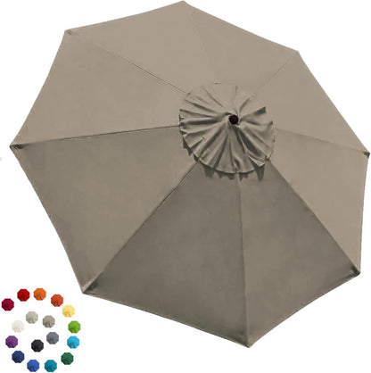 USA 9FT Patio Umbrella Replacement Covers 8 Ribs Market Umbrella Canopy Cover (CANOPY ONLY) (Khaki)