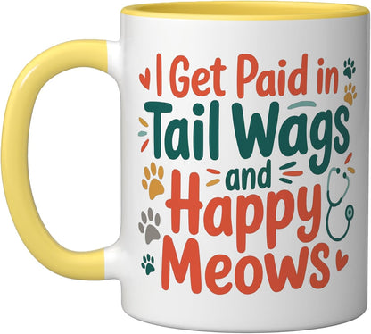Veterinary Assistant Veterinarian Pet Animal Care Ceramic Mug, Yellow/White, 11oz