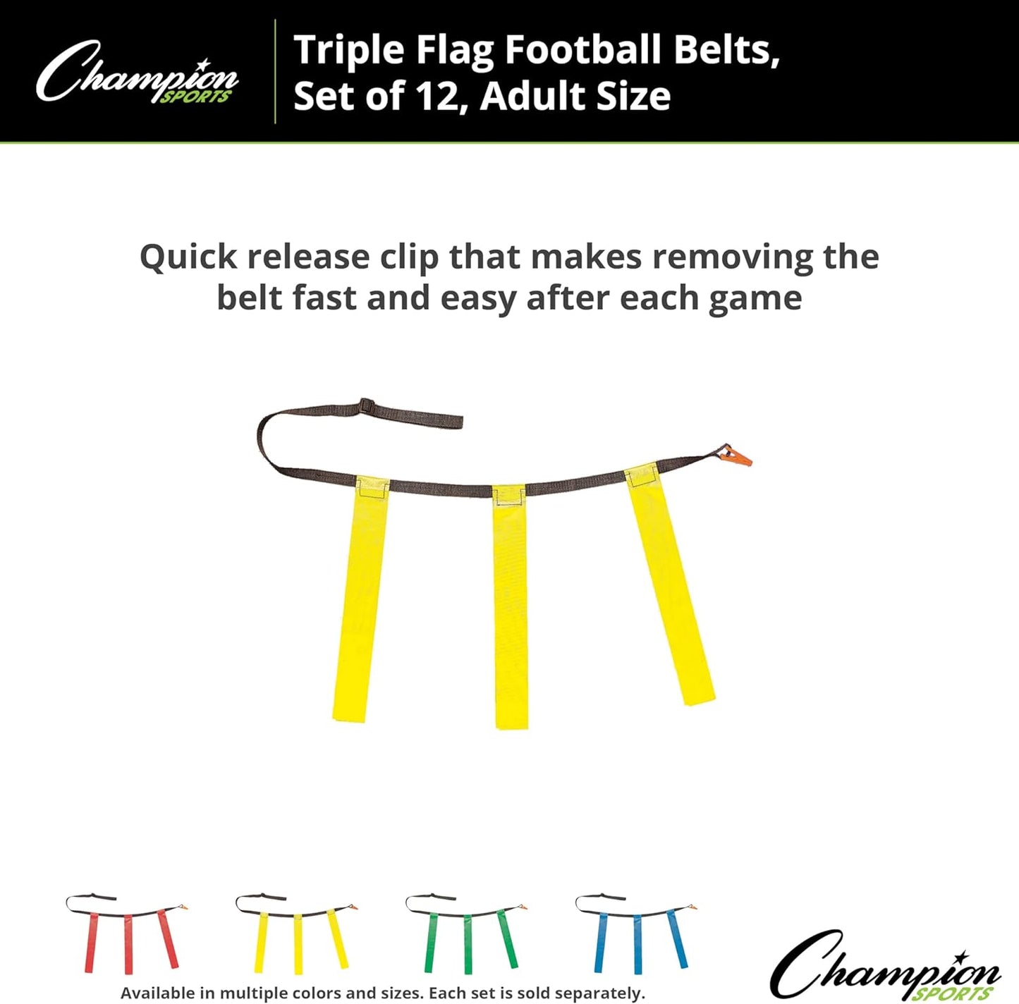 Quick Release Triple Flag Football Sets (10 and 12 Belts)
