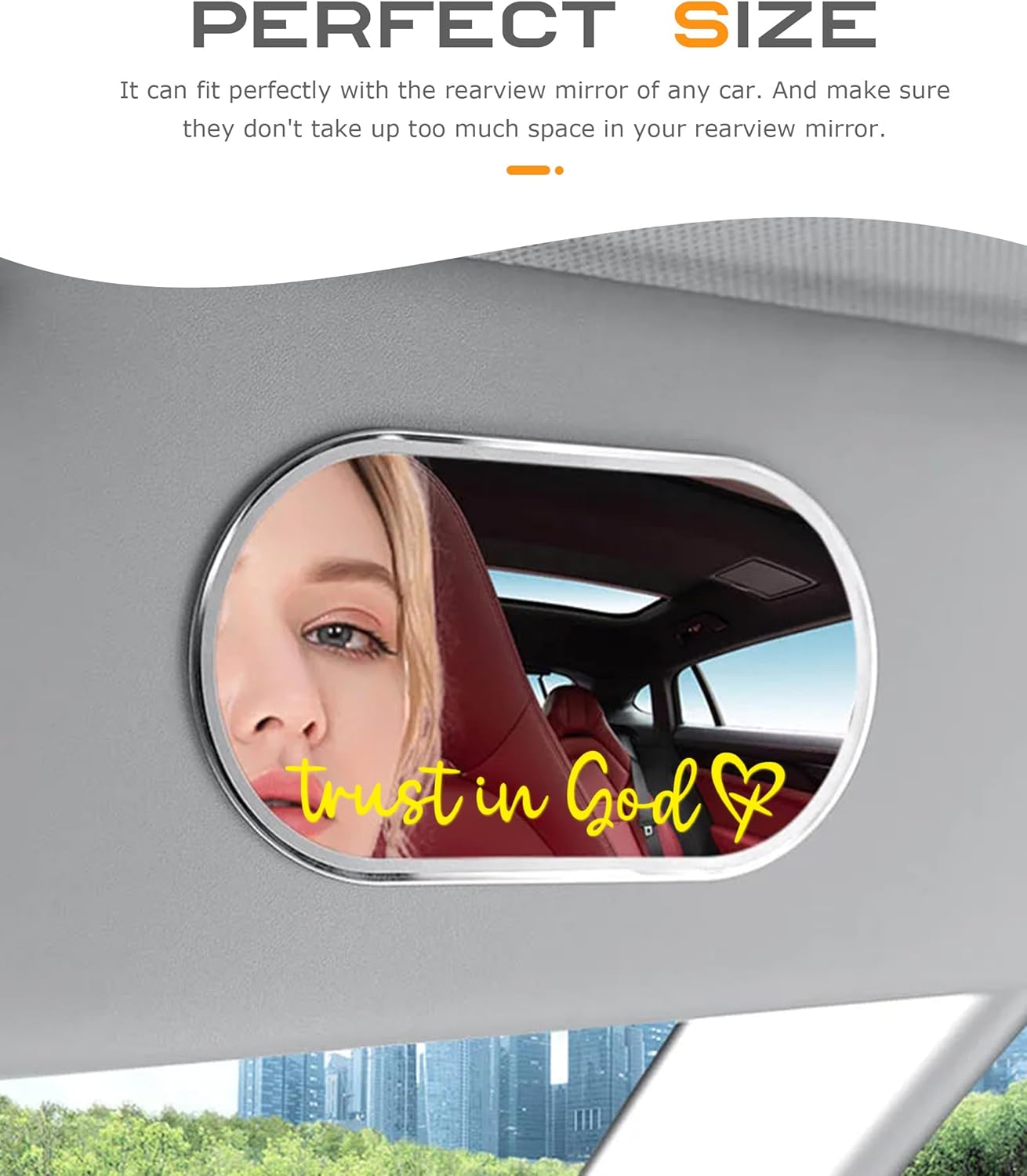 4PCS Car Stickers,Car Decals,Car Accessories Stickers and Decals,Trust in God Rearview Mirror Decal,Trust in God Automotive Mirror Decoration,Suitable for Most Car Truck SUV (Yellow)