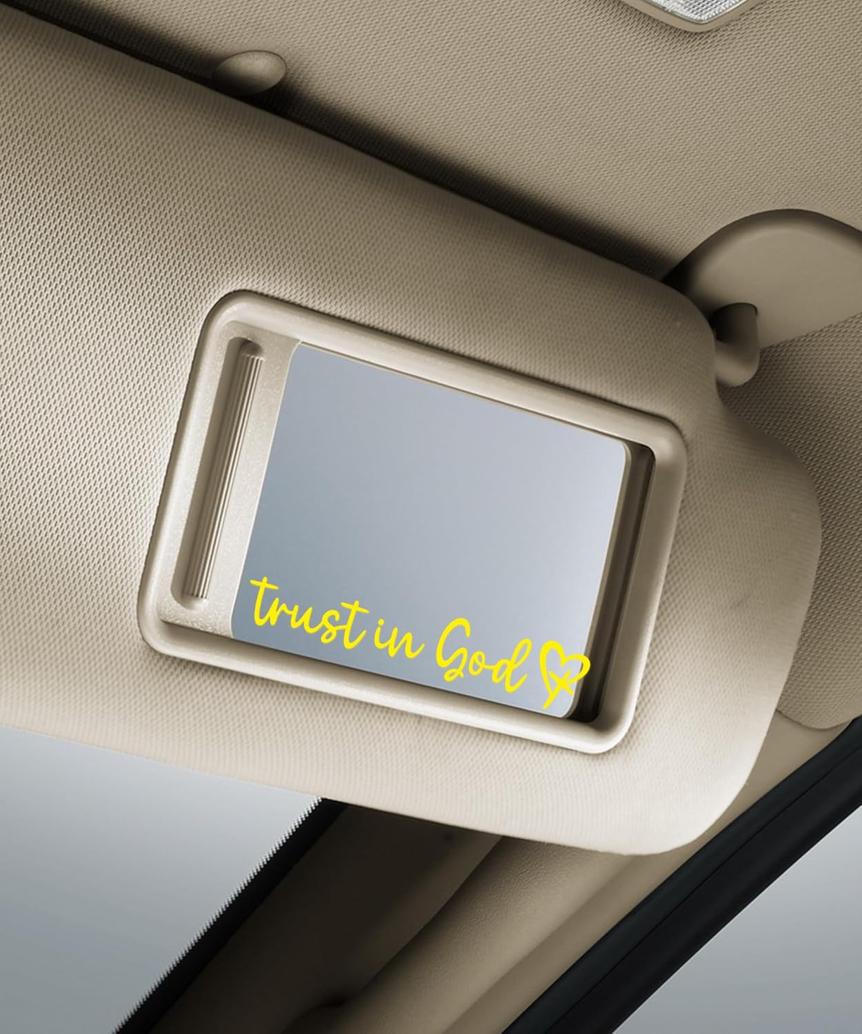 4PCS Car Stickers,Car Decals,Car Accessories Stickers and Decals,Trust in God Rearview Mirror Decal,Trust in God Automotive Mirror Decoration,Suitable for Most Car Truck SUV (Yellow)
