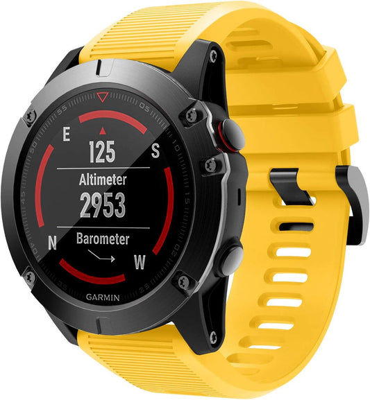 Silicone Quick Fit Sports Wrist Band Replacement Watch Strap Bracelet Compatible for Garmin Fenix 5X/Fenix 5X Plus/Fenix 3/Fenix 3 HR Smartwatch