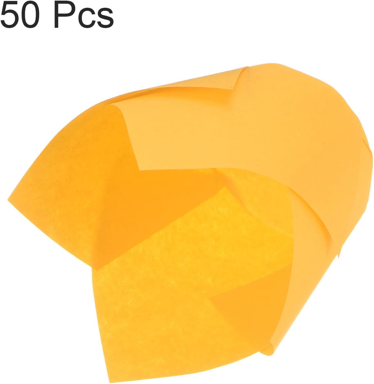 50Pcs Tulip Cupcake Liners Standard Paper Baking Cups Greaseproof Wrappers Disposable for Birthday Banquets Party, Yellow